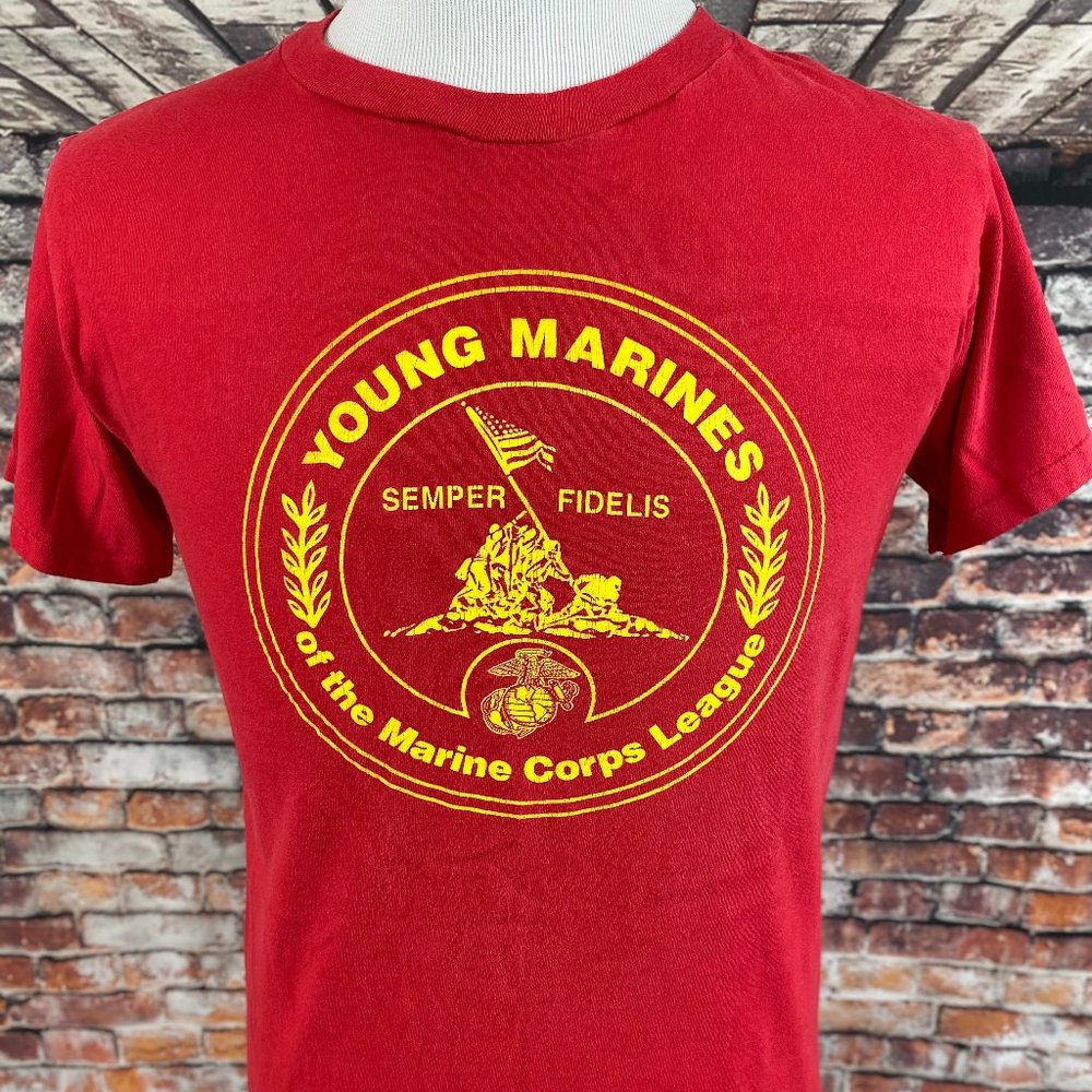 USMC Vtg 80s Young Marines Corps League T-Shirt S